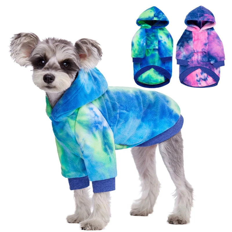 Tie Dye Dog Hoodie Sweater with Hat